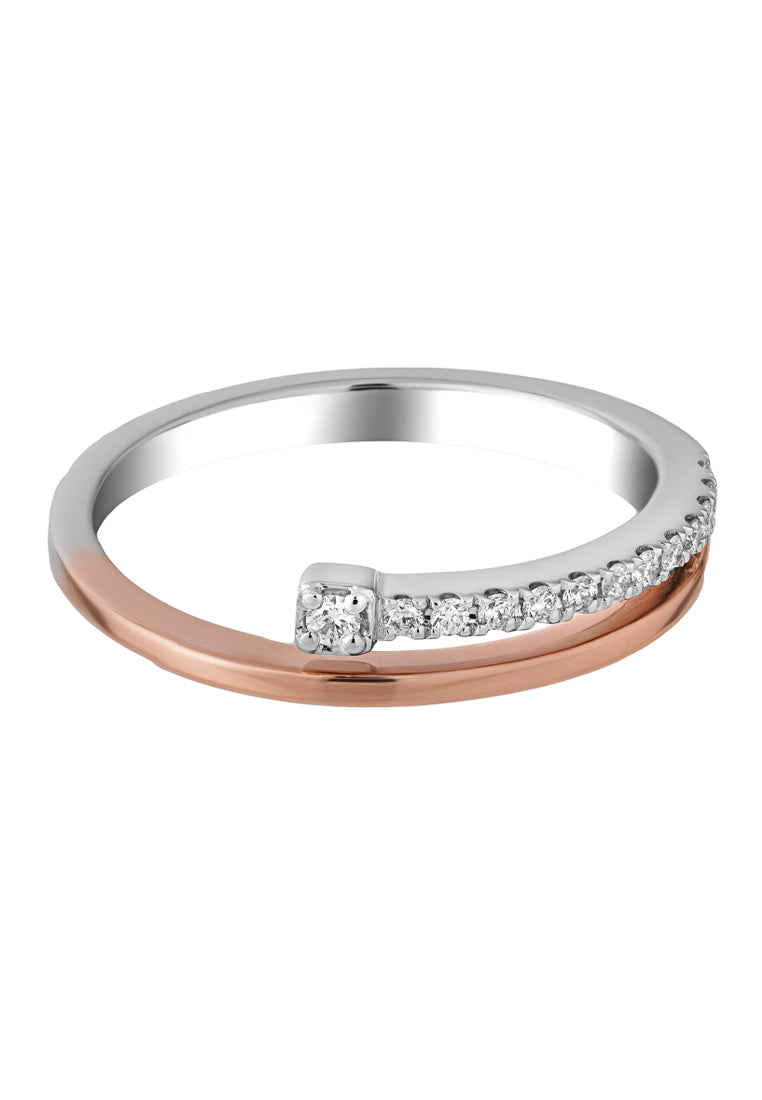 TOMEI Beyond Brilliance Diamond Ring, White+Rose Gold 585 (R4945WR)
