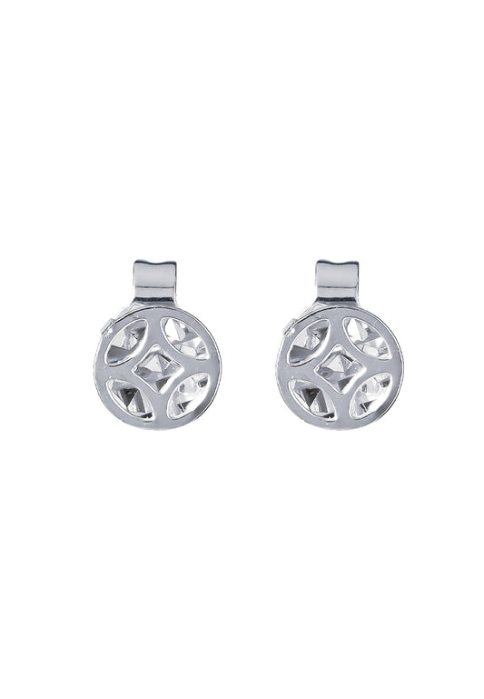 TOMEI Mini Lucky Coin Earrings, White Gold 750