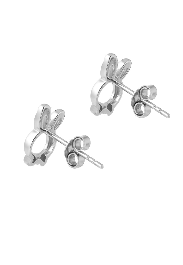 TOMEI Cutie Rabbit Earrings, White Gold 750