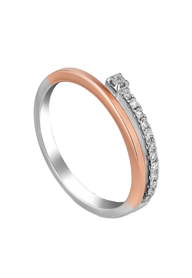 TOMEI Beyond Brilliance Diamond Ring, White+Rose Gold 585 (R4945WR)
