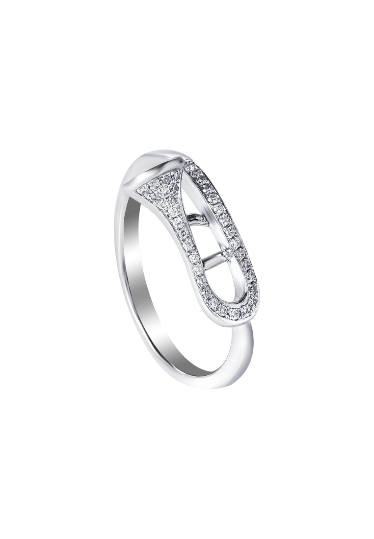 TOMEI Musical Instrument Diamond Ring, White Gold 375