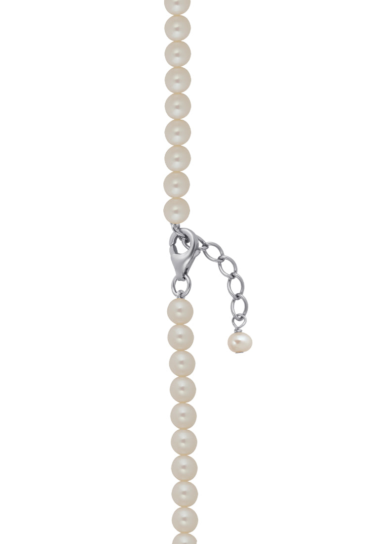 TOMEI Pearlfect Love Single Strand Necklace I White