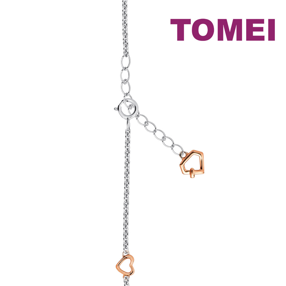 TOMEI Rosy Winter Collection Diamond Bracelet, White+Rose Gold 585