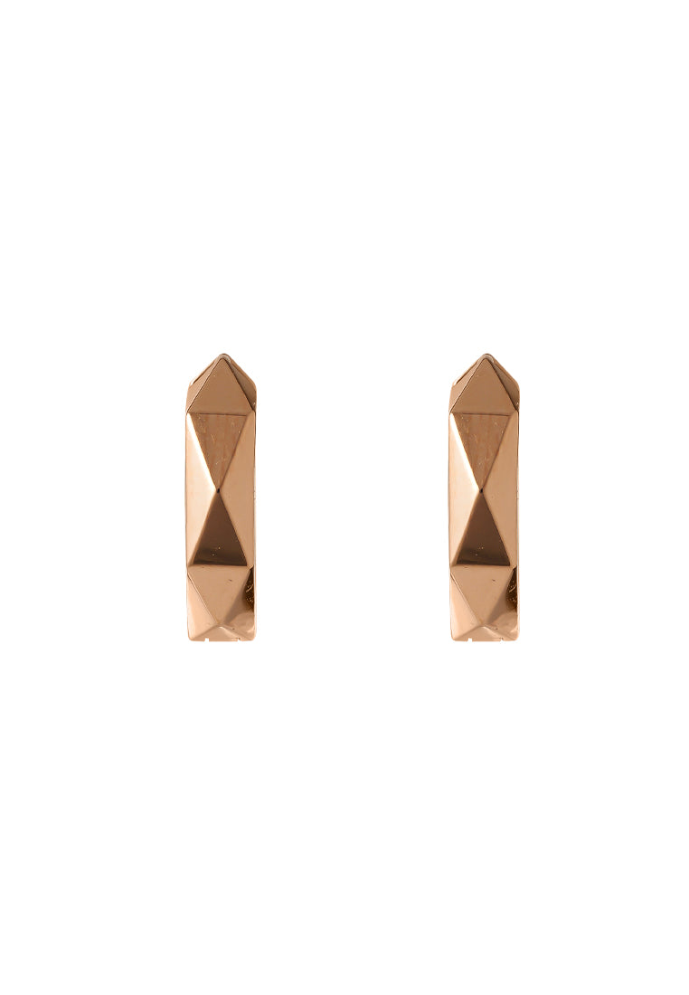 TOMEI Rouge Collection Edged Loop Earrings, Rose Gold 750