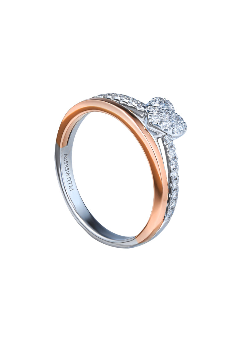 TOMEI Diamond Ring, White+Rose 585