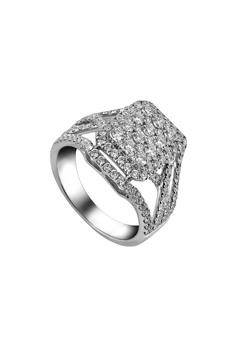 TOMEI Glamorous Diamond Ring, White Gold 750 (R4653)