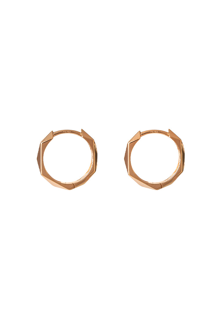 TOMEI Rouge Collection Edged Loop Earrings, Rose Gold 750