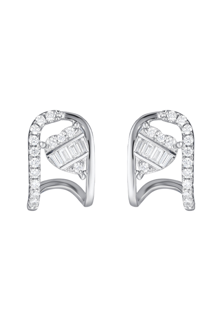 TOMEI Loving U Diamond Earrings, White Gold 585