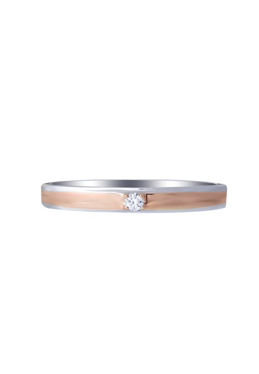 TOMEI 【绚丽真爱】Evermore Couple Ring, White+Rose Gold 750