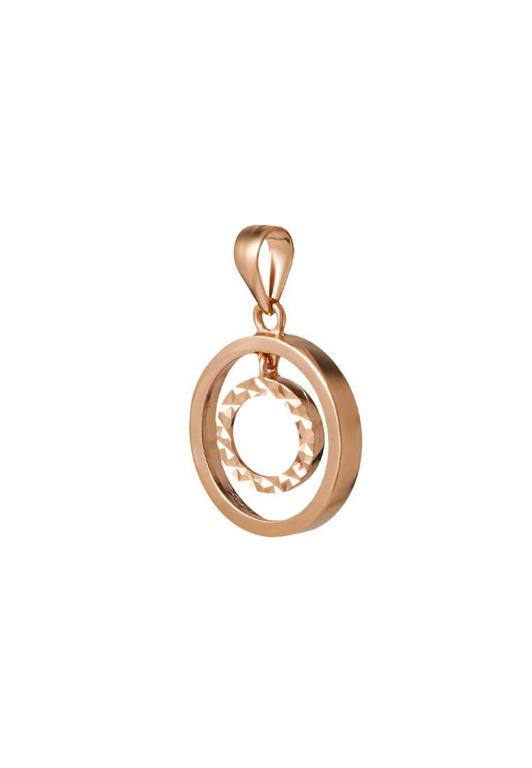 TOMEI Rouge Collection Dwi-Circle Pendant, Rose Gold 750