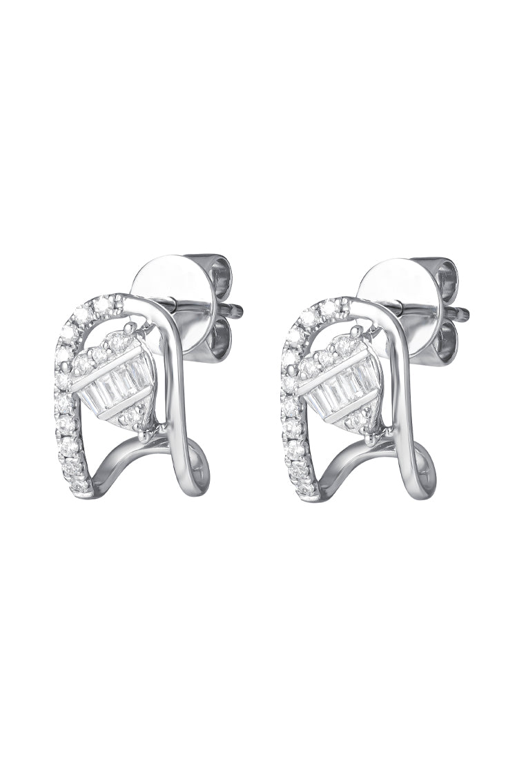 TOMEI Loving U Diamond Earrings, White Gold 585