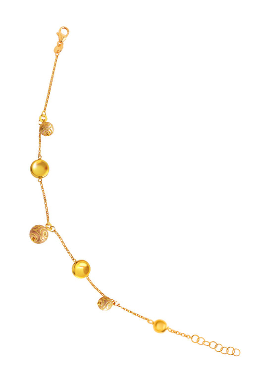 TOMEI Lusso Italia Ball Charm Bracelet, Yellow Gold 916