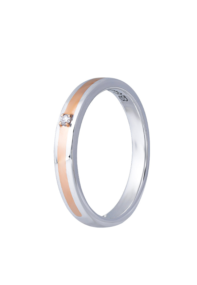 TOMEI 【绚丽真爱】Evermore Couple Ring, White+Rose Gold 750