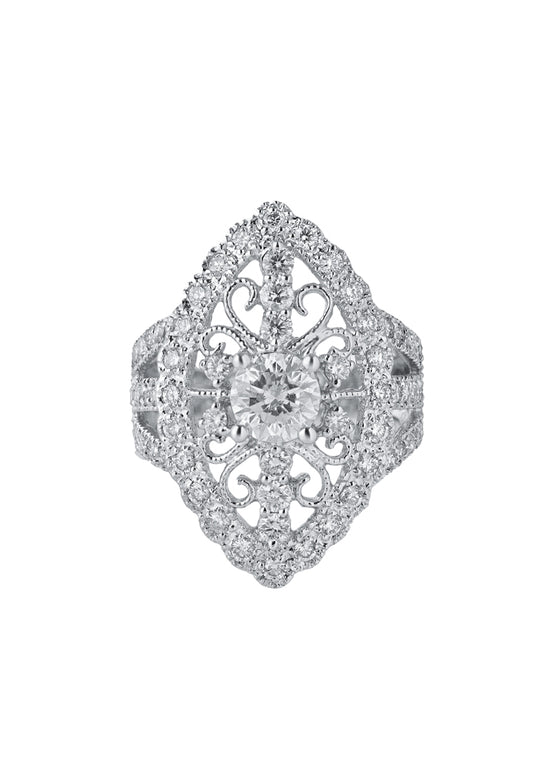 TOMEI Diamond Ring, White Gold 750 (VI0000239)