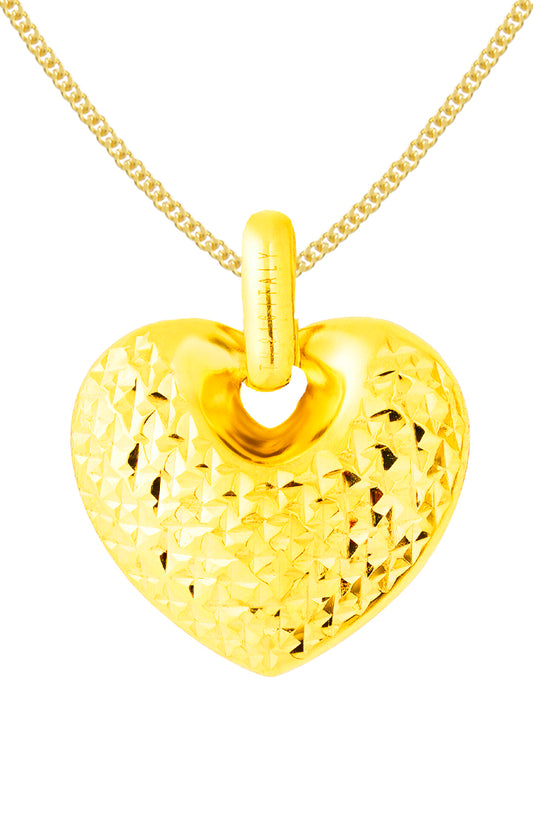 TOMEI Lusso Italia Dual Colour Heart Pendant, Yellow Gold 916