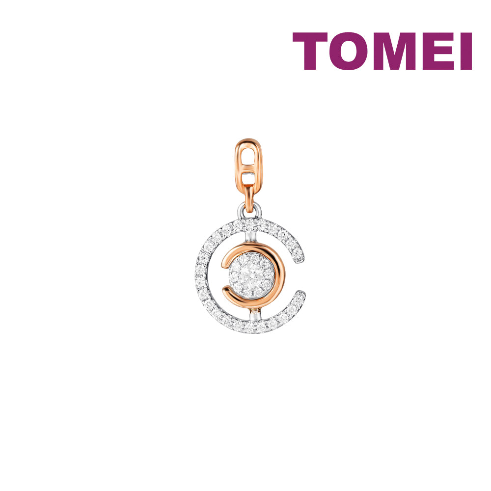TOMEI Sparkle Serenity Collection DIamond Pendant, White+Rose Gold 750