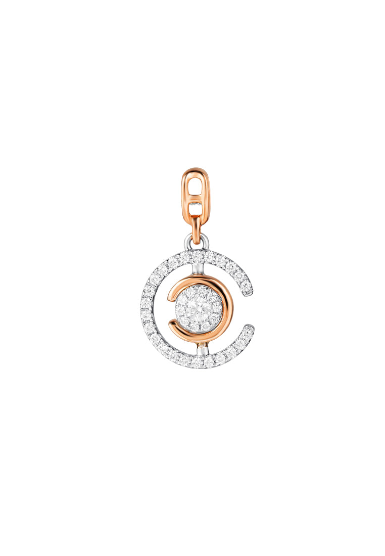 TOMEI Sparkle Serenity Collection DIamond Pendant, White+Rose Gold 750