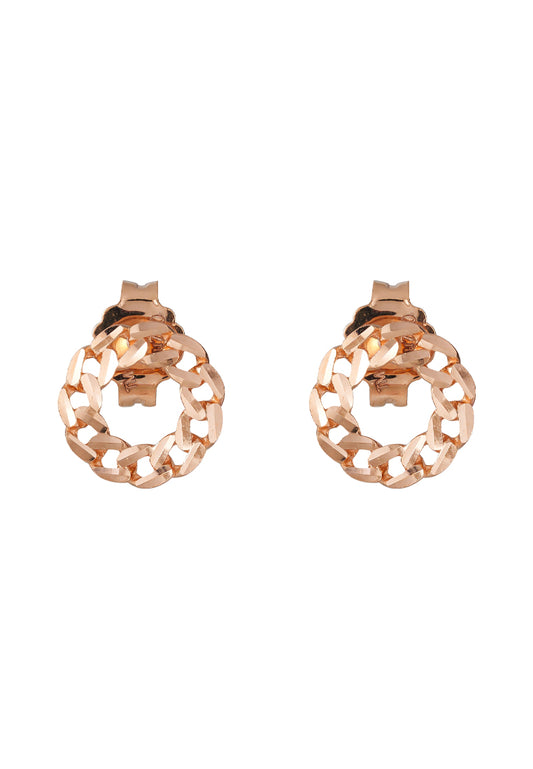TOMEI Rouge Collection Twist Circle Earrings, Rose Gold 750