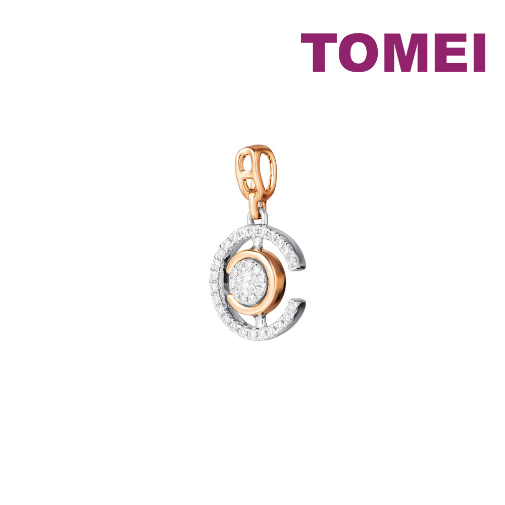 TOMEI Sparkle Serenity Collection DIamond Pendant, White+Rose Gold 750