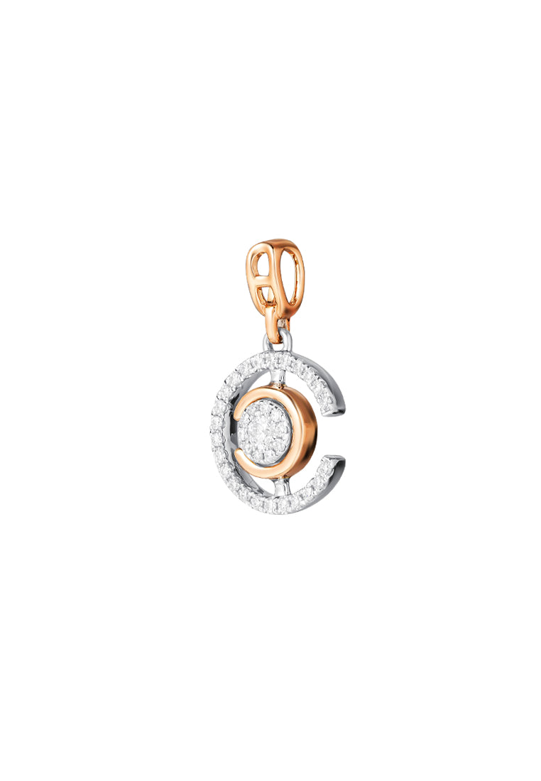 TOMEI Sparkle Serenity Collection DIamond Pendant, White+Rose Gold 750