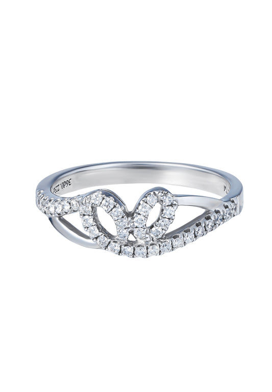 TOMEI Love with Radiating Sparkles Diamond Ring, White Gold 375