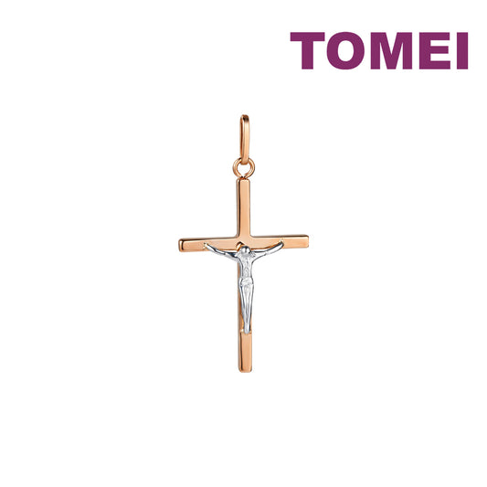 TOMEI Rouge Collection Jesus Cross Pendant, Rose Gold 750