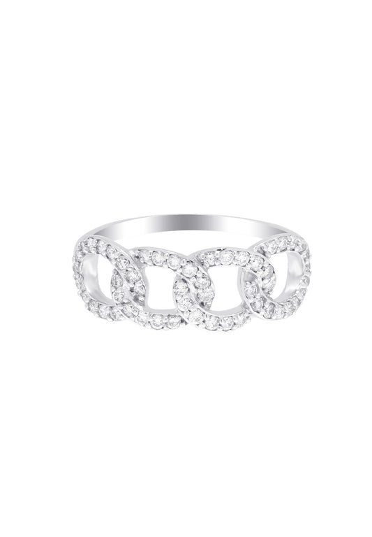 TOMEI Koleksi Gardenia Diamond Ring, White Gold 750