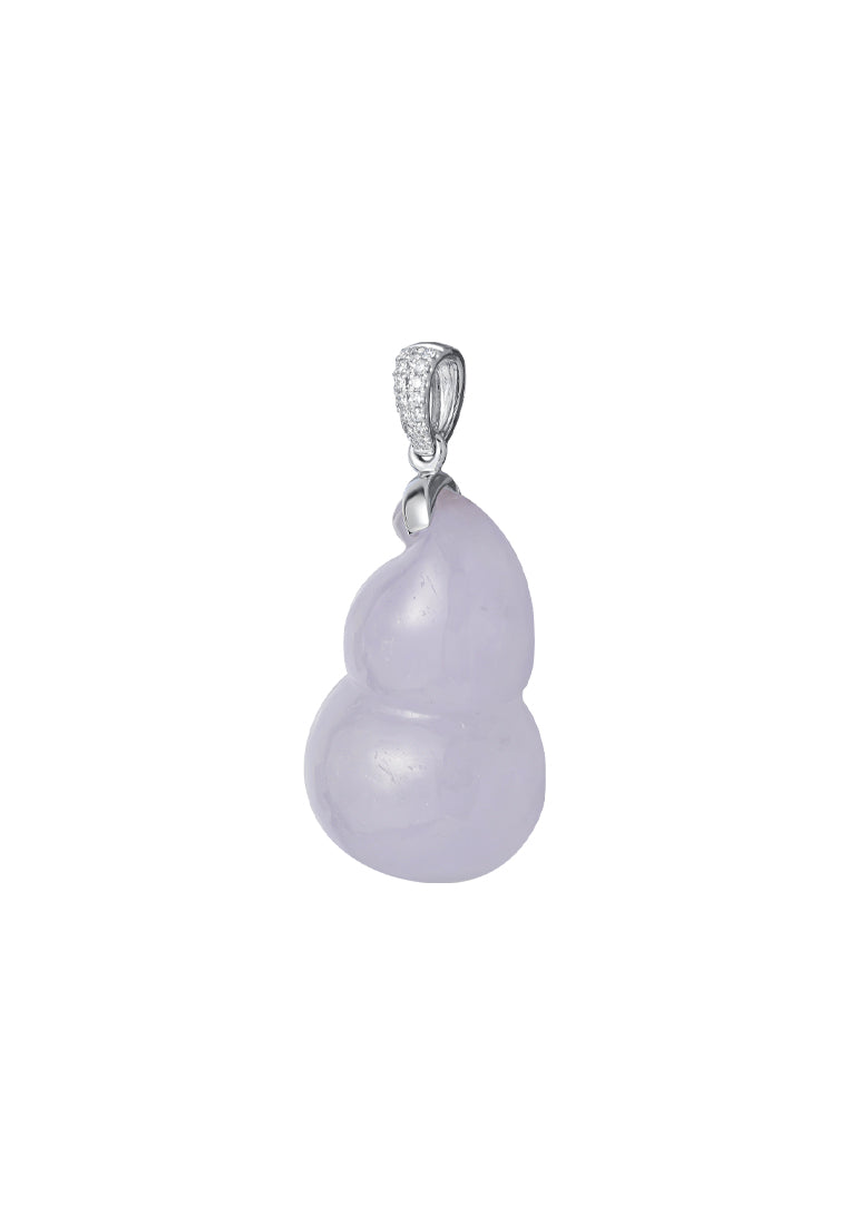 TOMEI Purple Jade Gourd Pendant, White Gold 750