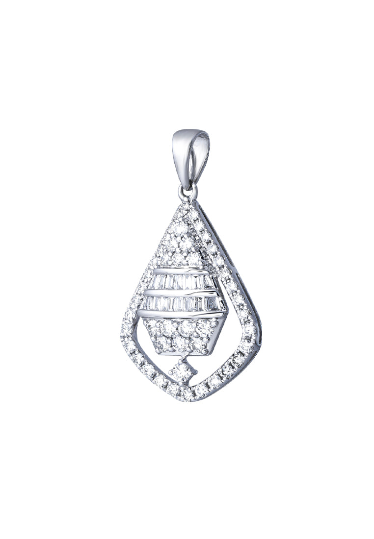 TOMEI 【爱的浪漫点滴】Romantic Droplet Pendant, White Gold 750