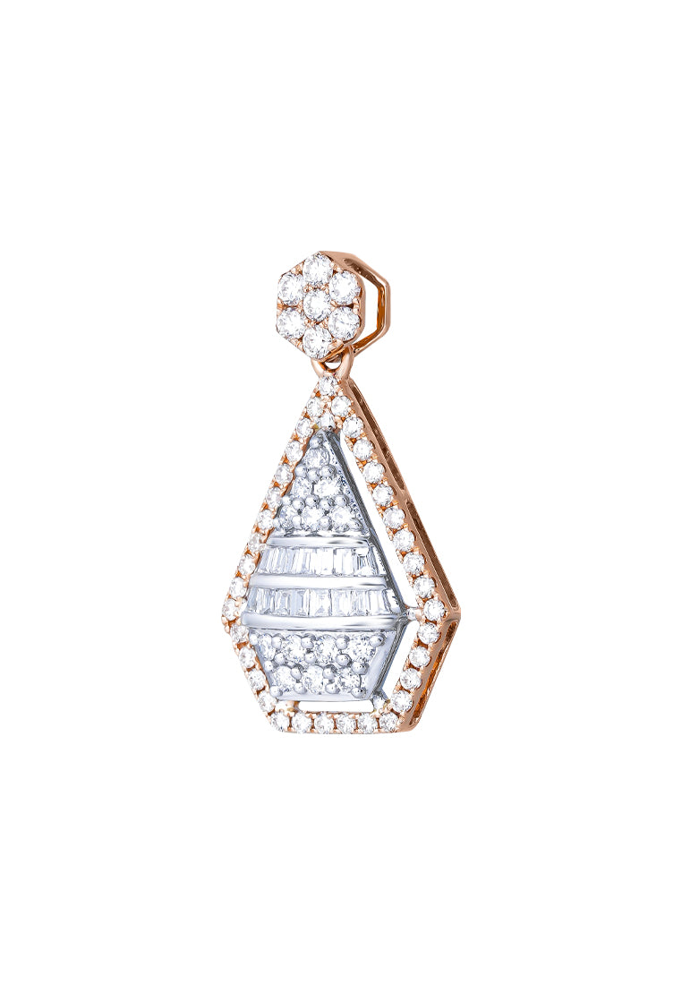 TOMEI 【爱的浪漫点滴】Romantic Droplet Pendant, White+Rose Gold 750