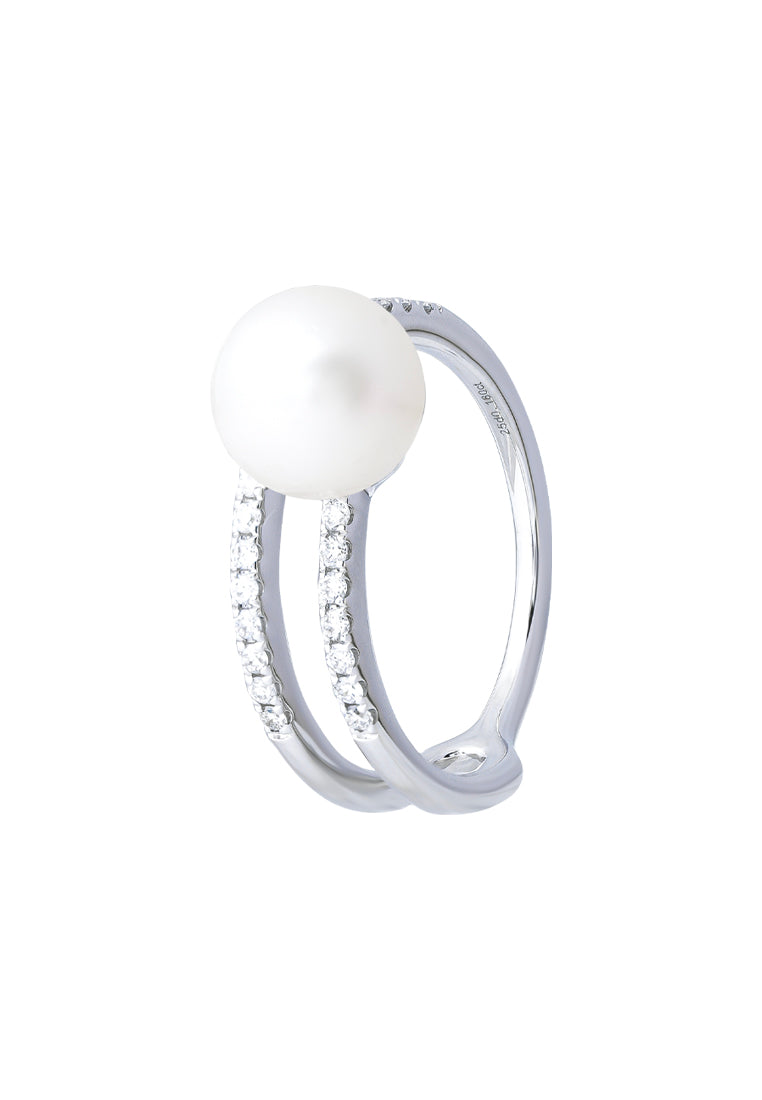 TOMEI 【珍爱多美】Pure Love Pearl Ring, White Gold 585