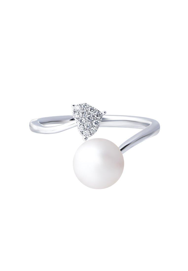 TOMEI 【珍爱多美】Pure Love Pearl Ring, White Gold 585