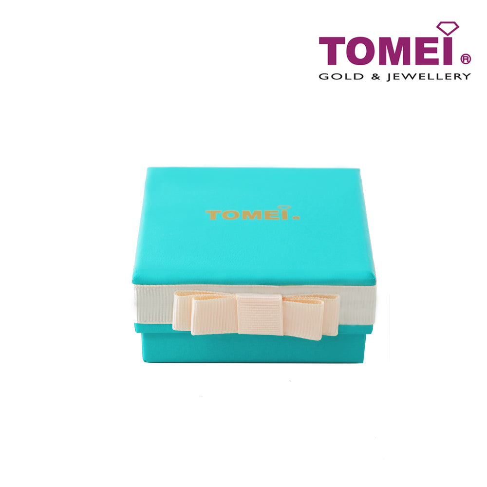 TOMEI Mini Love Charm Bangle in Pink, White Gold 375