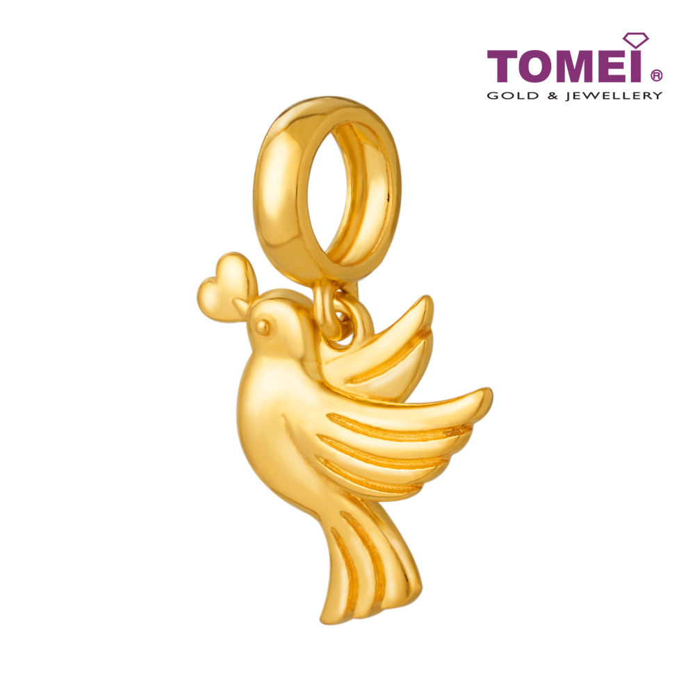 TOMEI Love Bird Charm, Yellow Gold 916