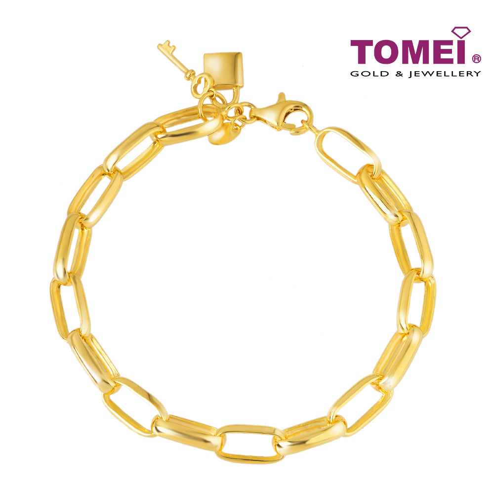 TOMEI Key and Lock Linked Bracelet, Yellow Gold 916