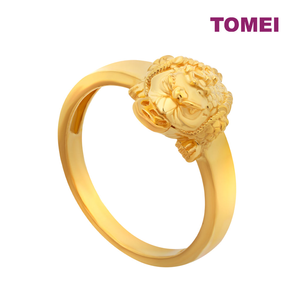 TOMEI Prosperity Frog Ring, Yellow Gold 916