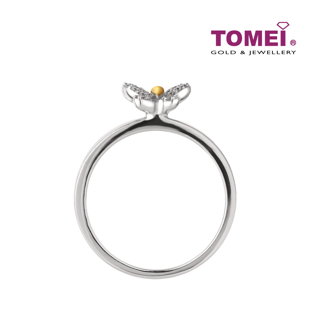 TOMEI Coruscant Butterfly Ring, Diamond White Gold & Rose Gold 750