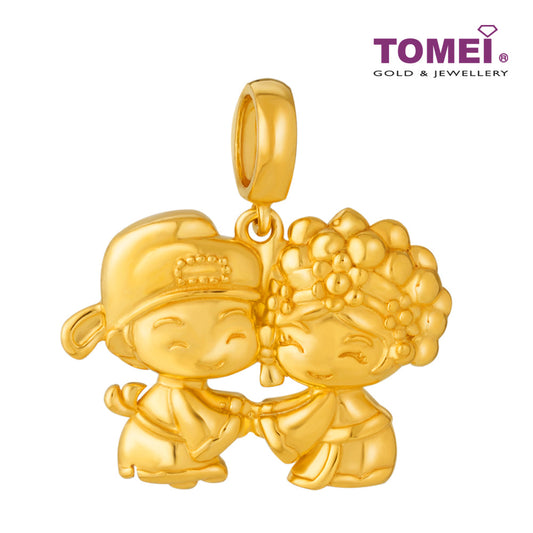 TOMEI Lovely Bride and Groom Charm, Yellow Gold 916