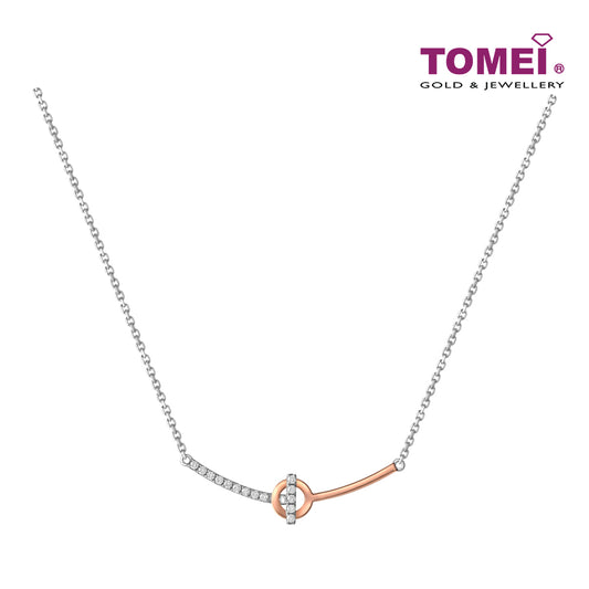 TOMEI Noel Artistry Collection Diamond Necklace, White+Rose Gold 585