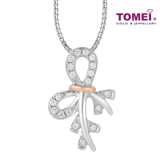 TOMEI Twinkly Trinkets Collection Diamond Pendant Set, White+Rose Gold 585