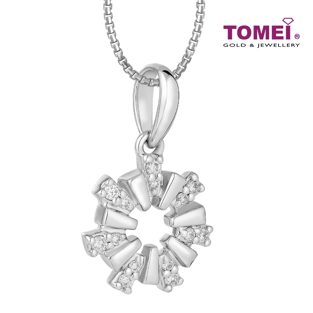 TOMEI Twinkly Trinkets Collection Diamond Pendant Set, White Gold 585
