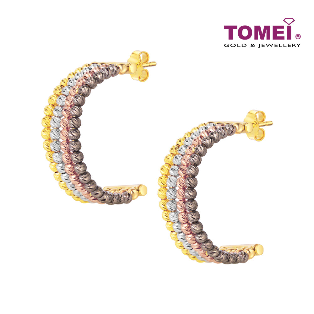 TOMEI Lusso Italia Jolly Halos Collection 4-Tone Earrings, Yellow Gold 916