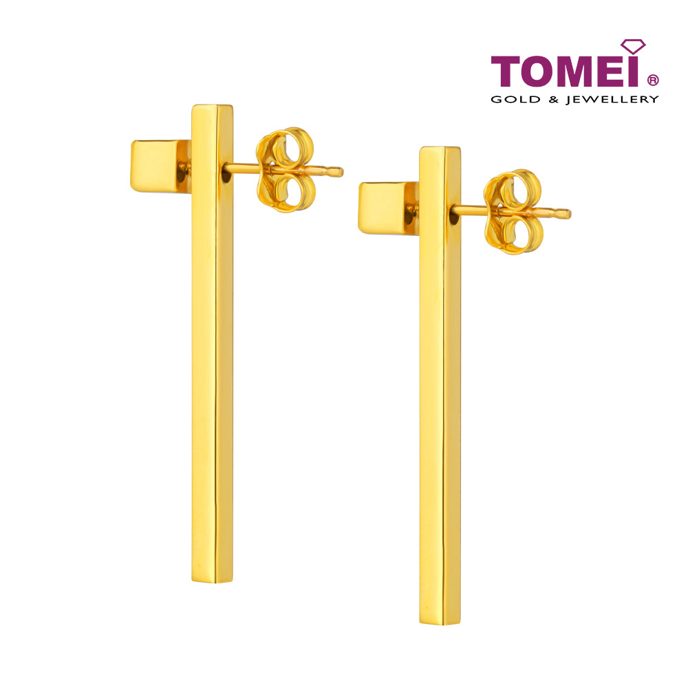 TOMEI Lusso Italia  Long Bar Earrings, Yellow Gold 916