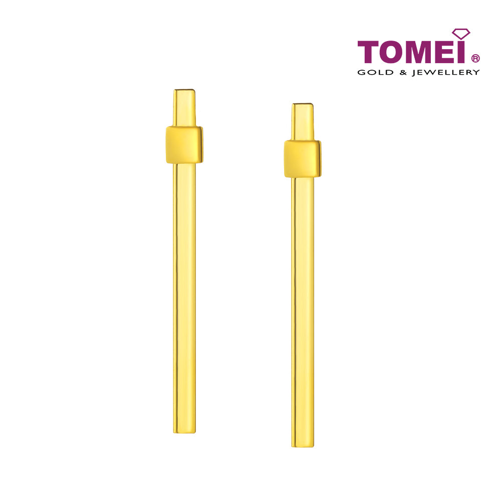 TOMEI Lusso Italia  Long Bar Earrings, Yellow Gold 916