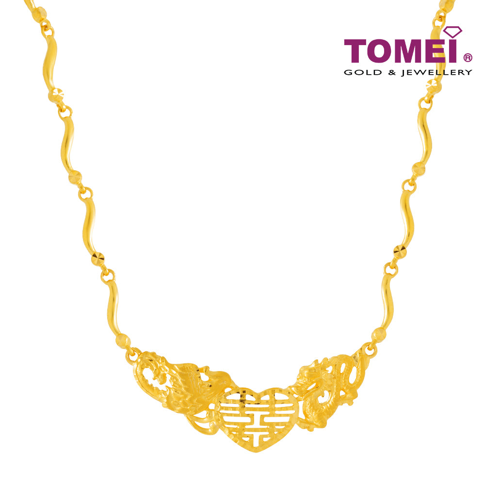TOMEI Dragon & Phoenix Necklace, Yellow Gold 916