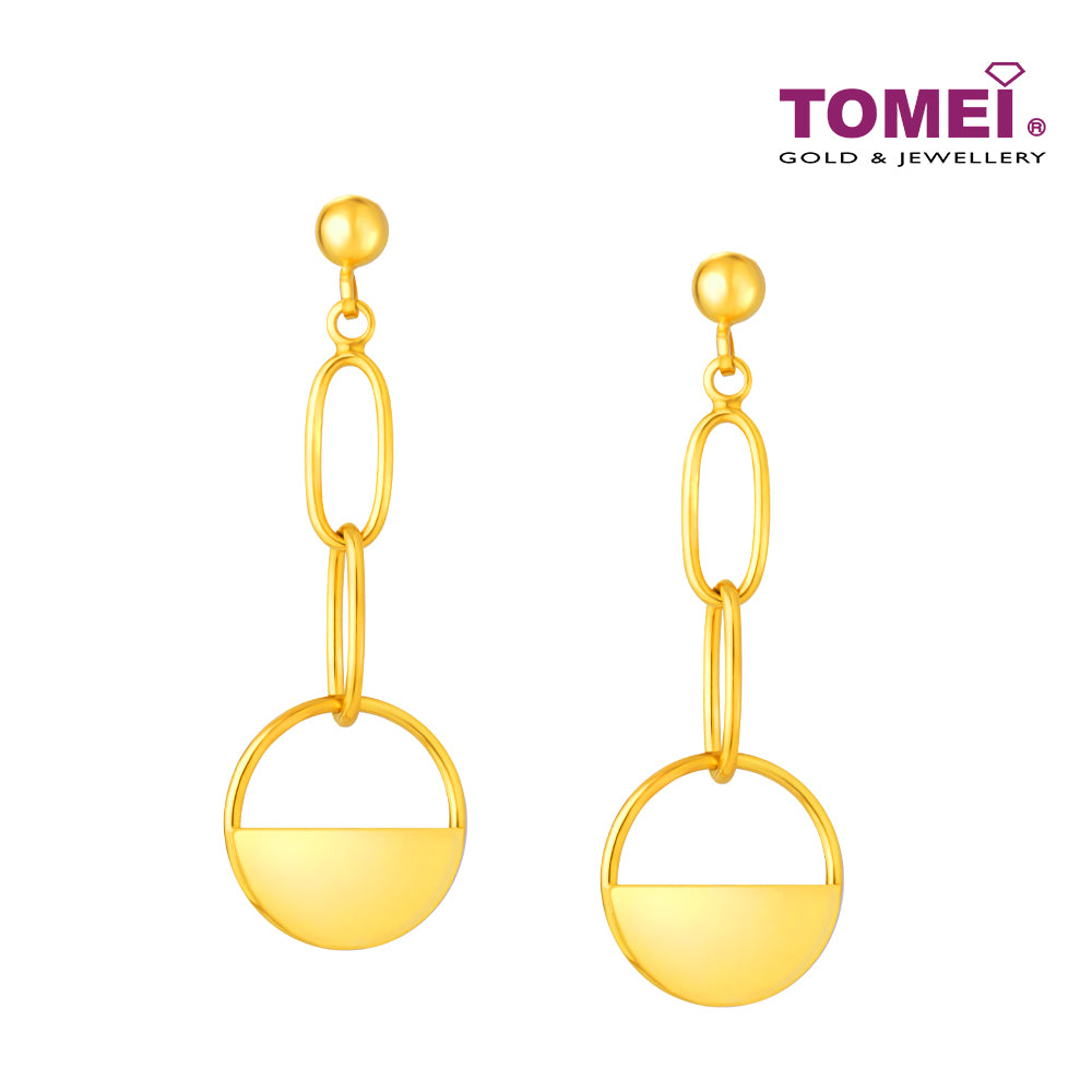 TOMEI Lusso Italia Circles Earrings, Yellow Gold 916