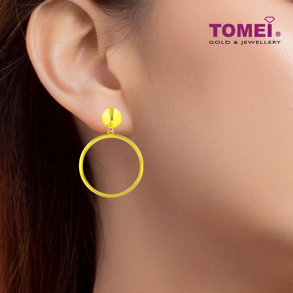 TOMEI Lusso Italia Big Circles Earrings, Yellow Gold 916