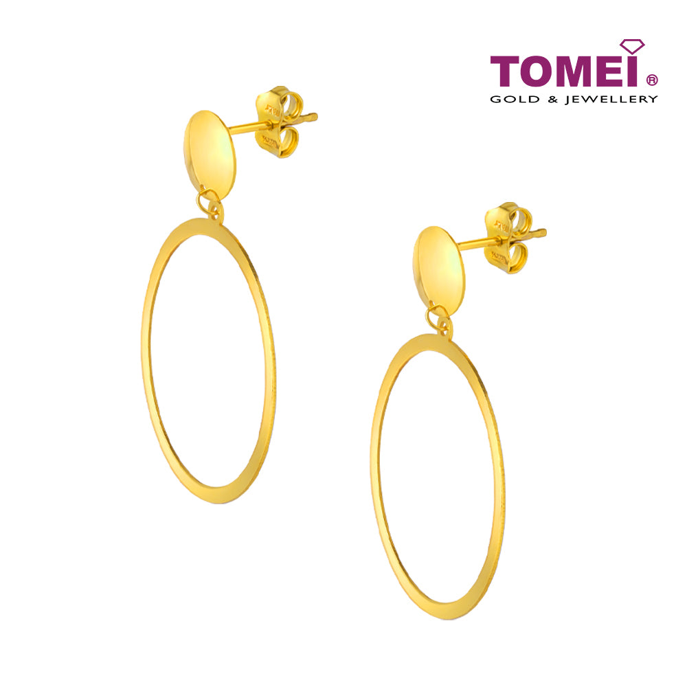 TOMEI Lusso Italia Big Circles Earrings, Yellow Gold 916