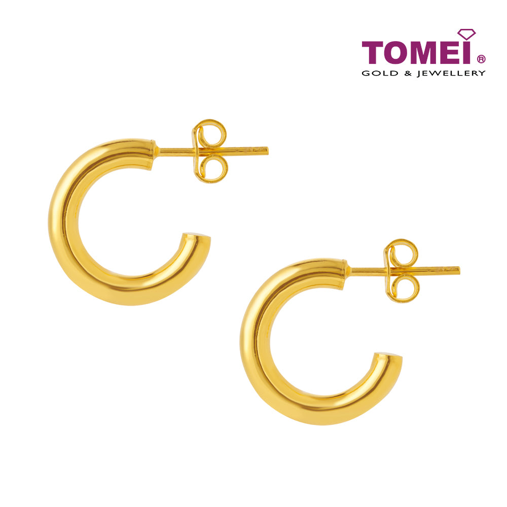 TOMEI Lusso Italia Semi-Hoop Earrings, Yellow Gold 916