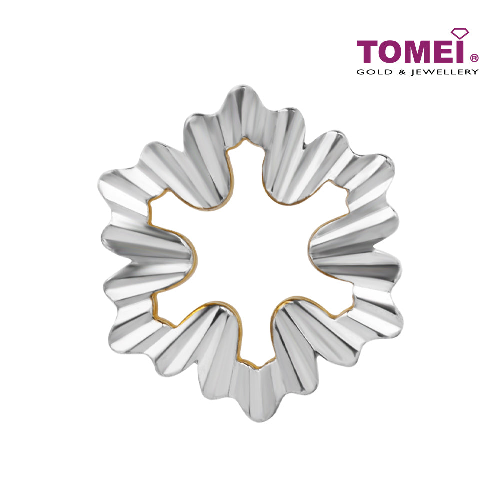 TOMEI Dual-Tone Snow Charm, Yellow Gold 916